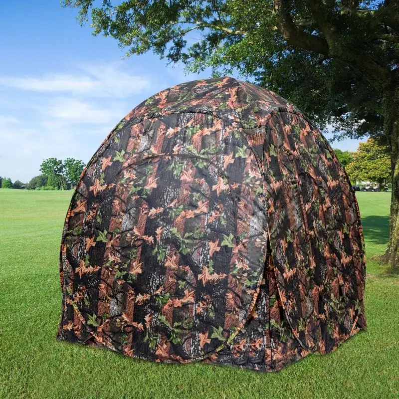 3 Person Pop Up Hunting Tent, PU Oxford Fabric, Steel Frame, 270 Degree View Window, Concealed Outdoor Observation, Carry Bag, Camouflage, 152x152x163 Cm view 8