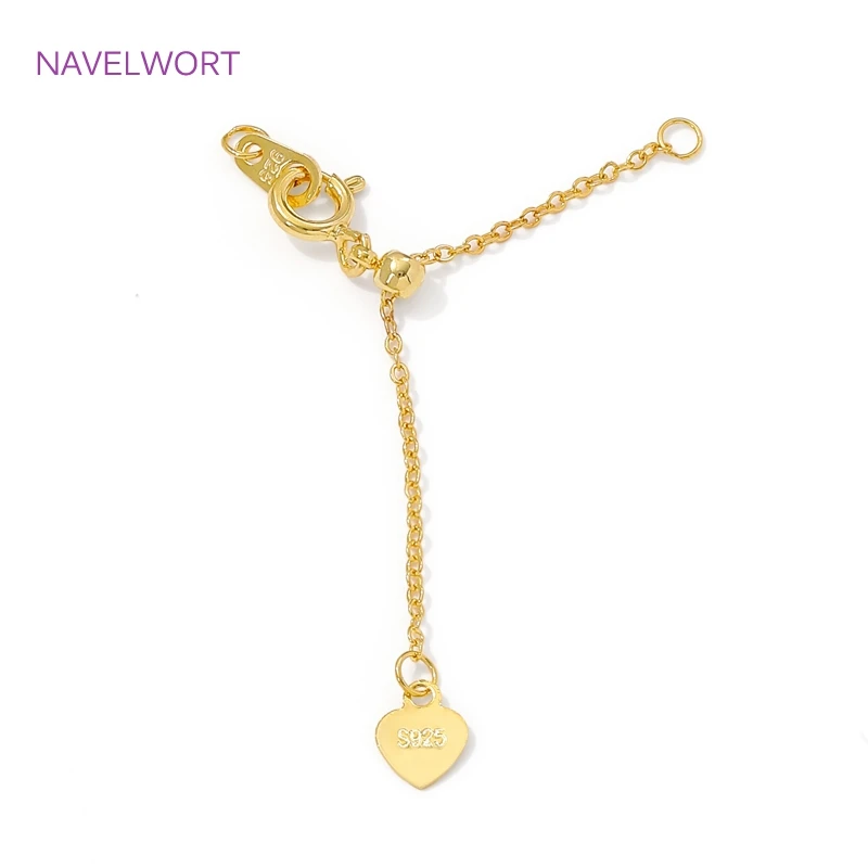 2/4Pcs Adjustable Extension Chain 18K Gold Plated Brass Extended Tail Chains With Spring Clasps For DIY Jewelry Making Supplies