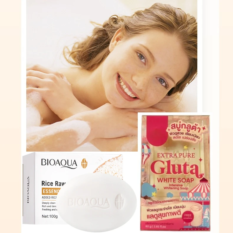 80 جرام صابون الجلوتاثيون النياسيناميد لتبييض الصابون الأسود لتفتيح وتنظيف الصابون المصنوع يدويًا لغسل الجلوتاثيون