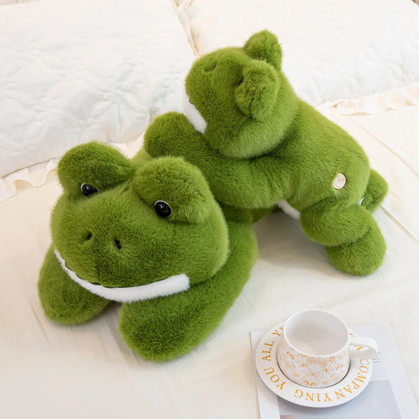 

30/45cm Simulation Giant Frog Plush Toy Stuffed Animal Green Lying Frogs Throw Pillow Cushion Home Decor Kids Gift Soft Plushies