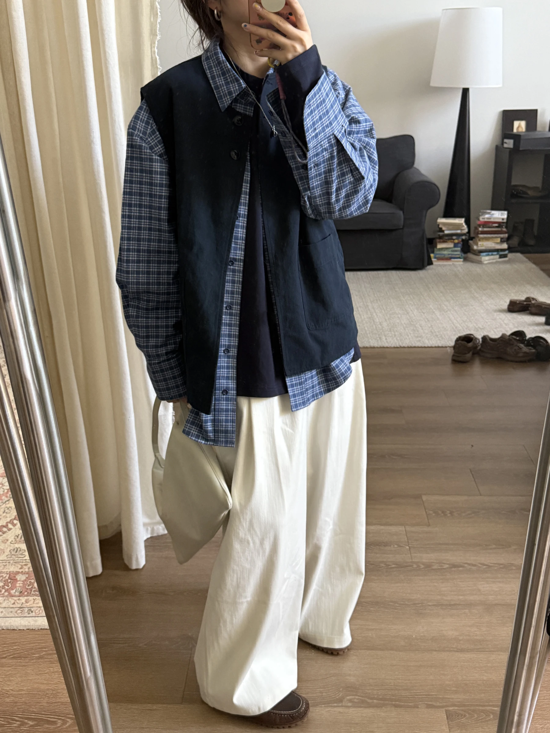 

NIZONDAYS Waed Cotton Han Hanma Vest Simple Retro Japanese Sle Loose Versatile Layering Top Women's Faion Autumn 2025