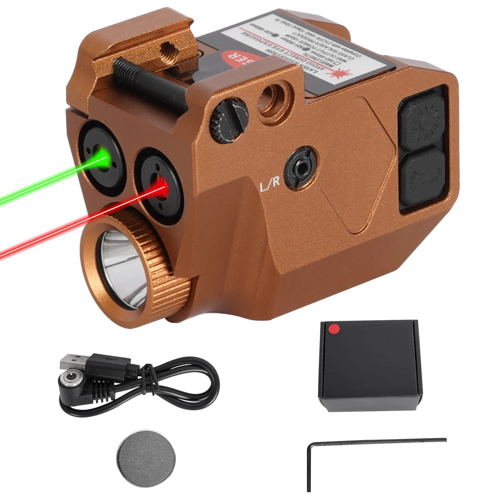 رؤية ليزر احترافية باللون الأخضر/الأحمر للمسدس، والشحن المغناطيسي، وسكة Picatinny، ومعايرة مزدوجة دقيقة للغاية
