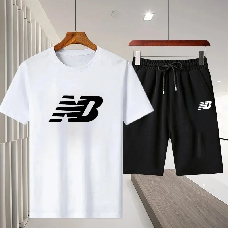 

New season men's comfortable summer fashion printed sportswear suits, casual suits, men's short pants sets