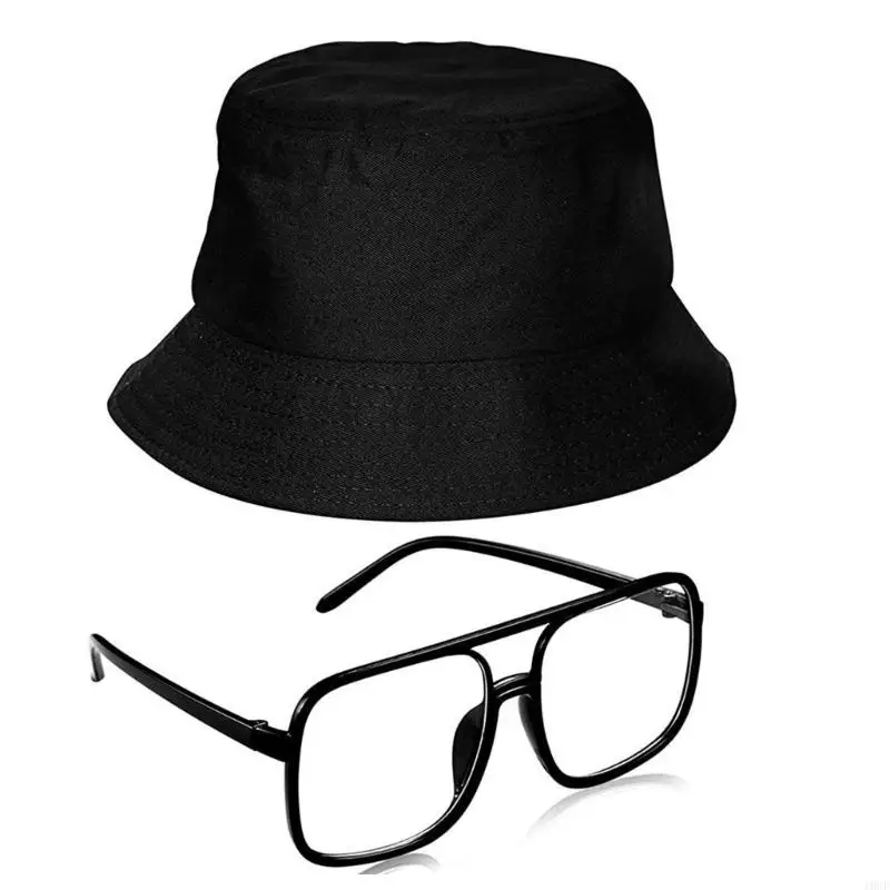 

Hip Hop Costume 80s 90s Cosplay Outfit Jewelry Cool Rapper Accessories for Women Men Gold Chain Sunglasses Rings
