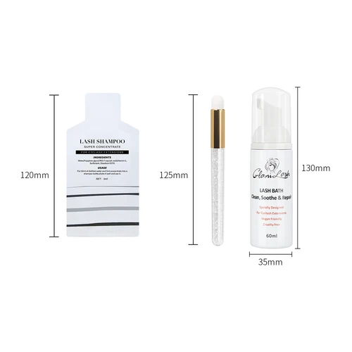 Imagen 2 del producto GLAMLASH 5 uds 5ml limpiador de espuma de pestañas para champú de extensión de pestañas concentrado con botella vacía