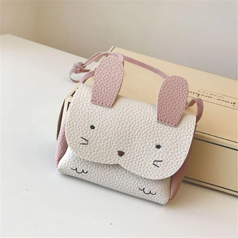 Girl Coin Purse bag PU Leather Children Wallet  Box Bag Cute Rabbit Mini  Money Bag Baby Crossbody Wallet