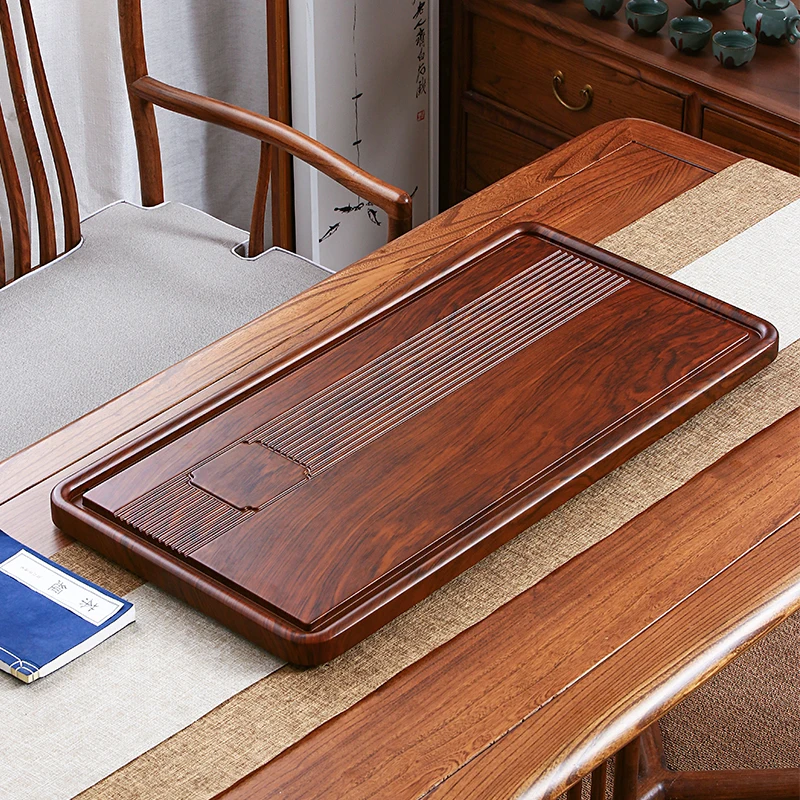 

Decorative Wooden Tea Tray Coasters Desk Valet Drainage Rectangle Tea Tray Vintage Hospitality Bandeja Madera Home Decorationgs