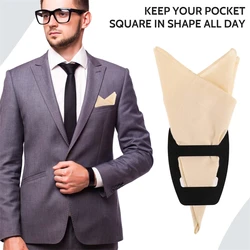 Fashion Pocket Square Holder Handkerchief Keeper Men's Handkerchief Fixed Clip For A Gentleman's Suit Wearing Accessory