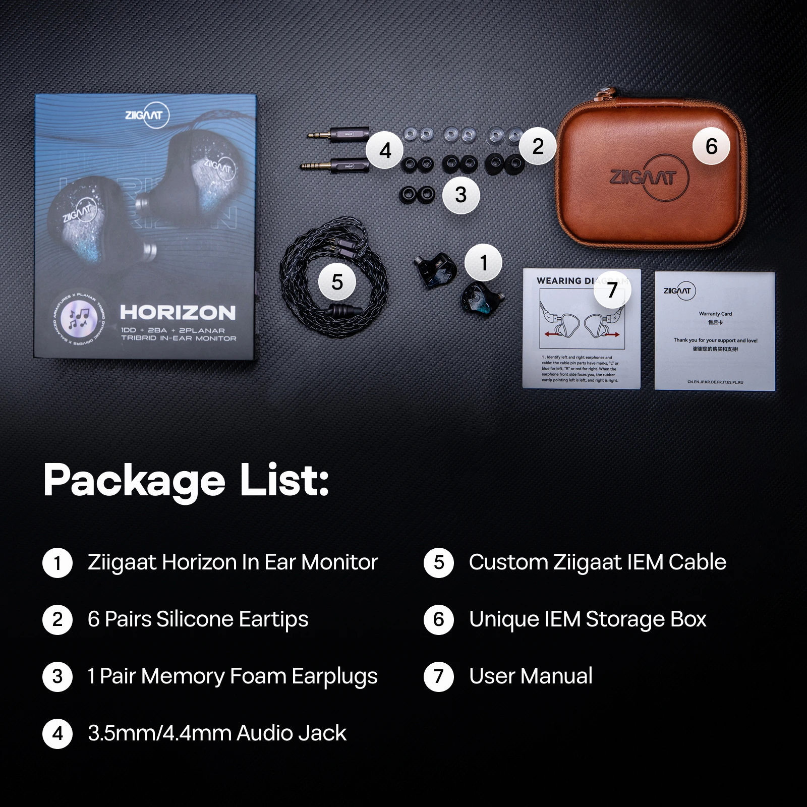 Linsoul ZiiGaat Horizon 1DD + 2BA + 2 سماعات Planner Tribrid IEM توازن نغمي طبيعي مع كابل قابل للتبديل مخصص #6