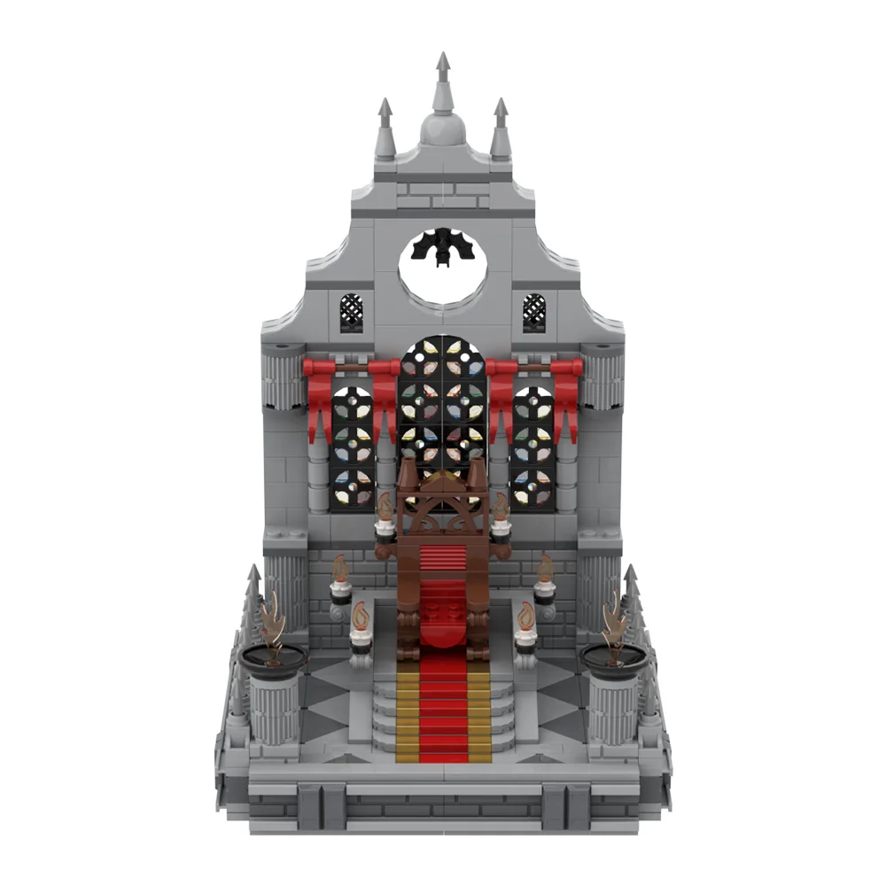 MOC Dungeonsed Game Strahd's Throne Room Model Building Blocks Gothic Style Mini Kingdom Palace Throne Room Brick Toy Gift