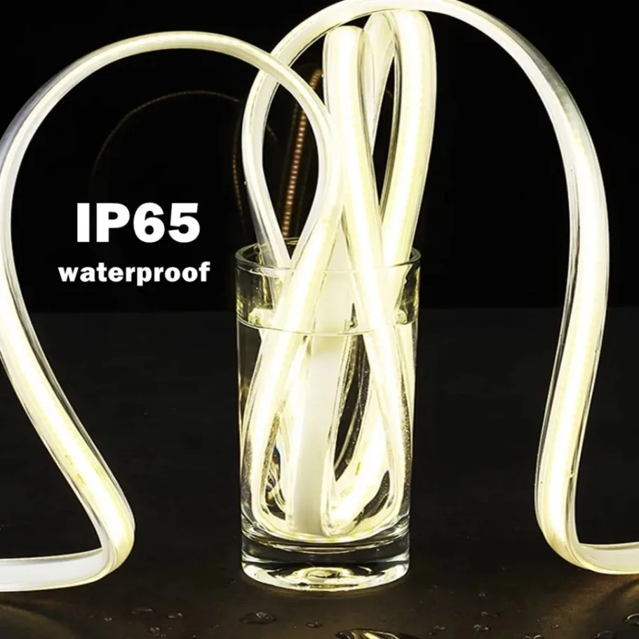 AC220V عدسة COB LED قطاع أضواء 10 مللي متر الشريط مع الاتحاد الأوروبي التوصيل فليكس سيليكون مصباح أنبوبي IP65 مقاوم للماء للمنزل إضاءة الحديقة في الهواء الطلق