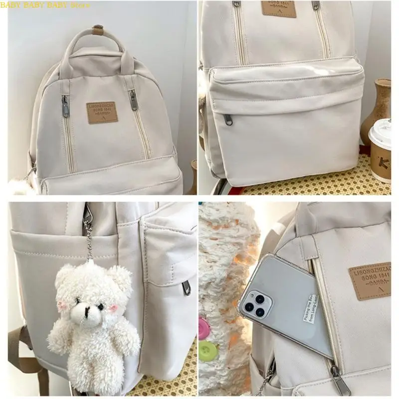 Q81A 패션 학교 책가방 나일론 백팩 노트북 여행 데이 팩 십대 소녀 대학 대용량 학생 학교