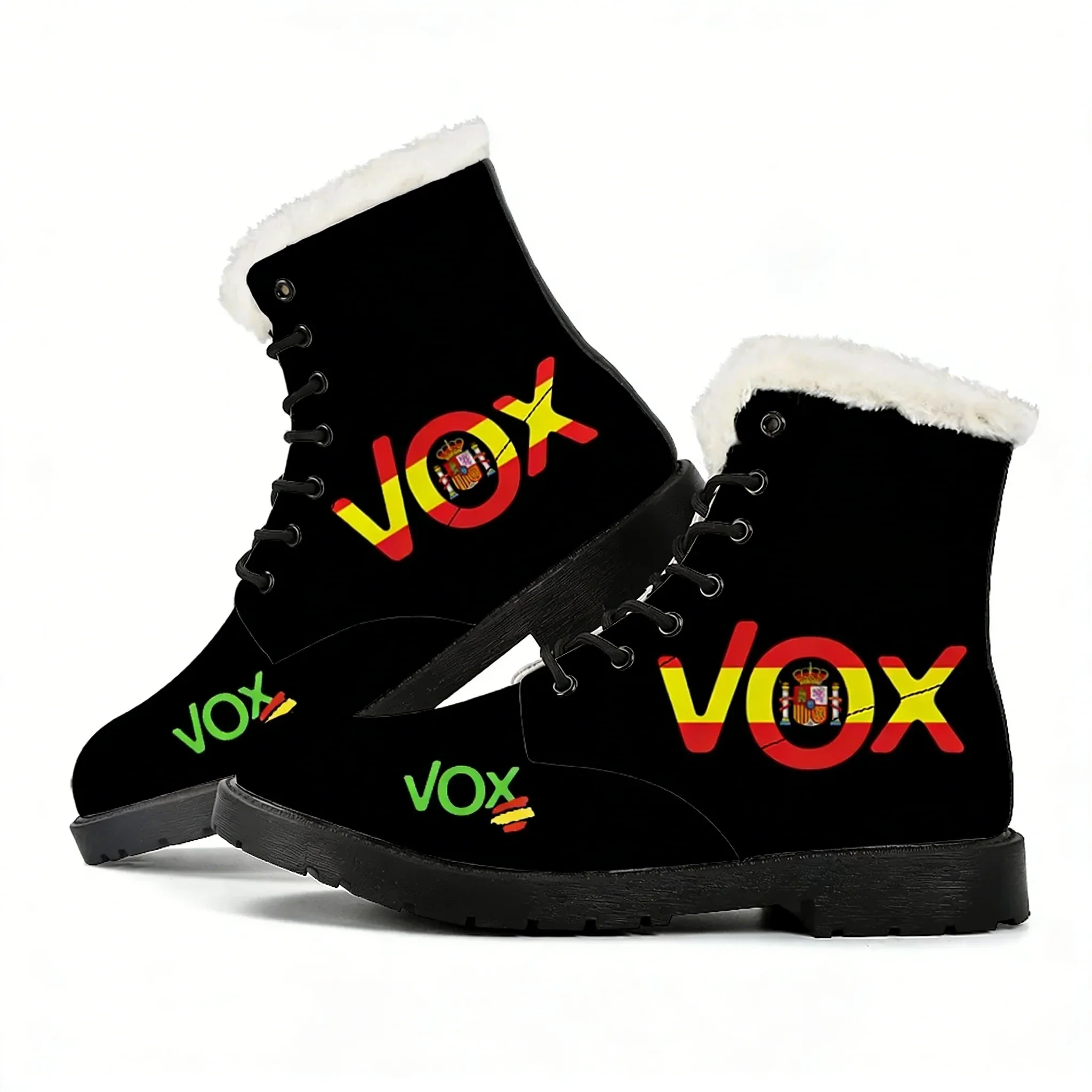 Spanish National Emblem Vox Plush Boots Mens Womens Teenager Shoes Water proof Casual Boot High Quality Couple Customize Shoe