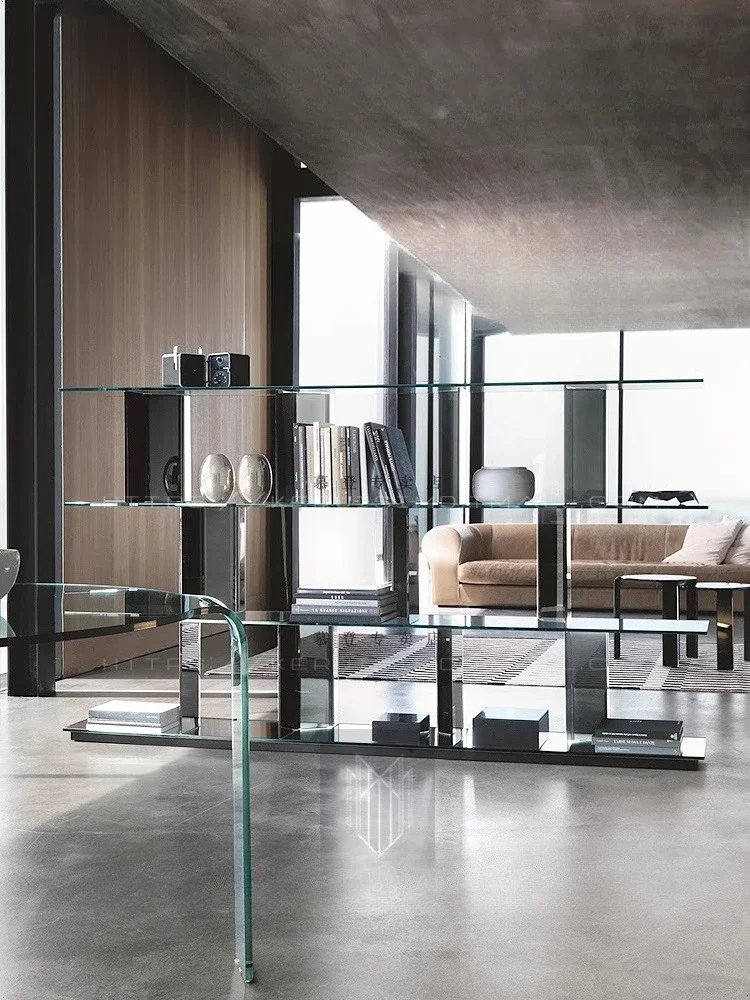 Modern acrylic special-shaped creative designer bookcase, office furniture transparent art screen customization