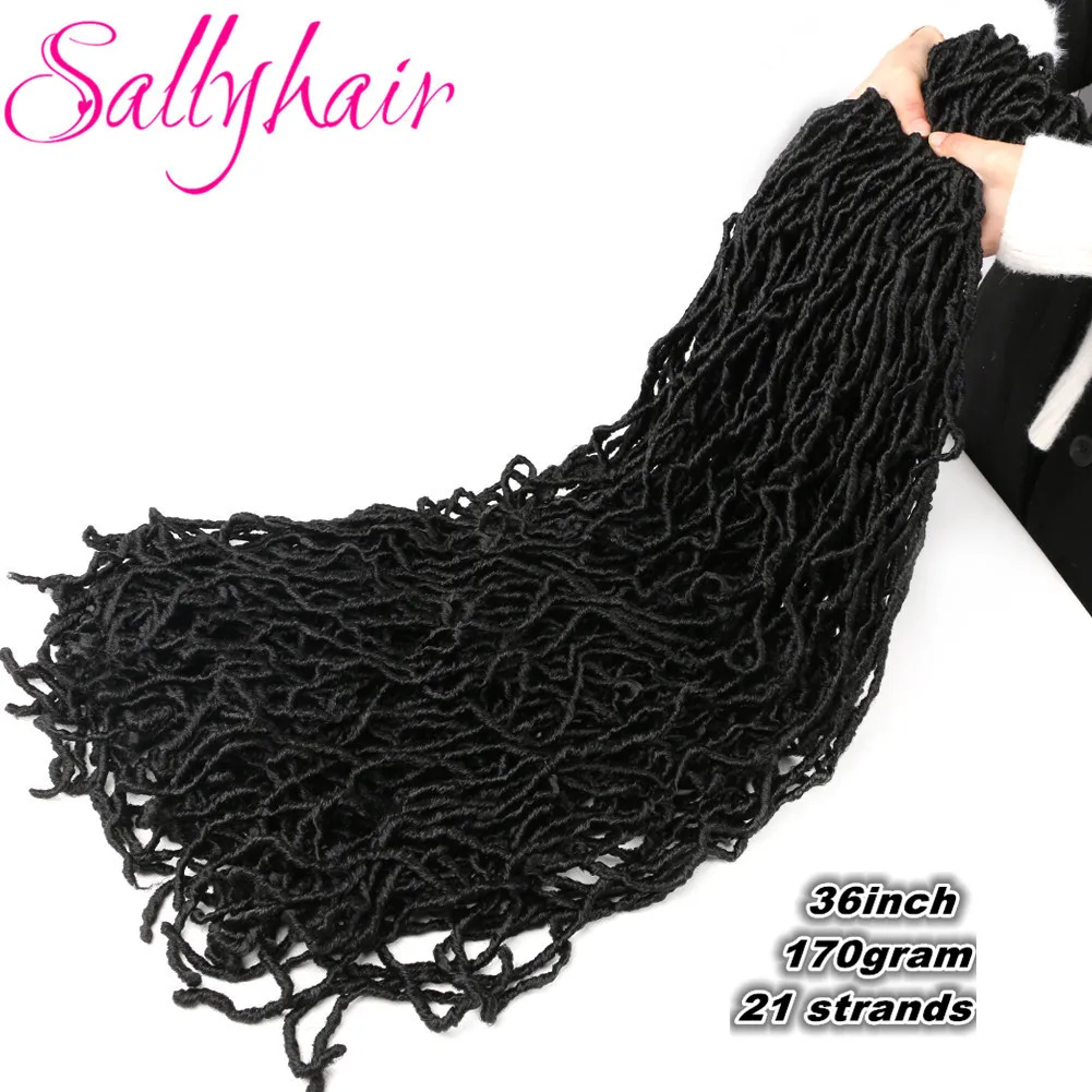 Sallyhair الاصطناعية لينة آلهة Locs جدائل شعر كروشيه 21 السواحل/حزمة أومبير فو نو Locs الكروشيه الضفائر وصلات شعر