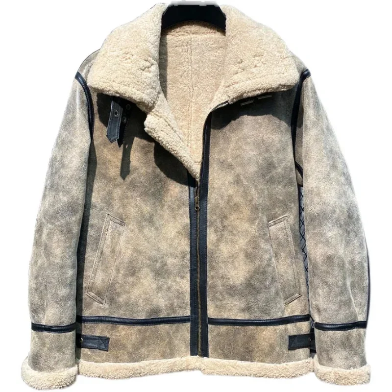 AYUNSUE Original Real Fur Coat Men’s Sheepskin Genuine Leather Jacket Men Clothes Winter 2024 De Cuero Genuino FCY