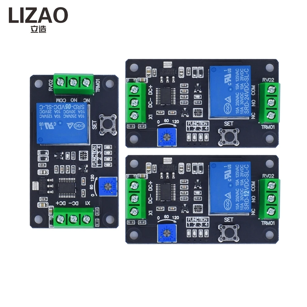 LIZAO TRM01 DC 5V 12V 24V Optional Time Delay Relay Module Self-locking Trigger Multi-functional Control Board