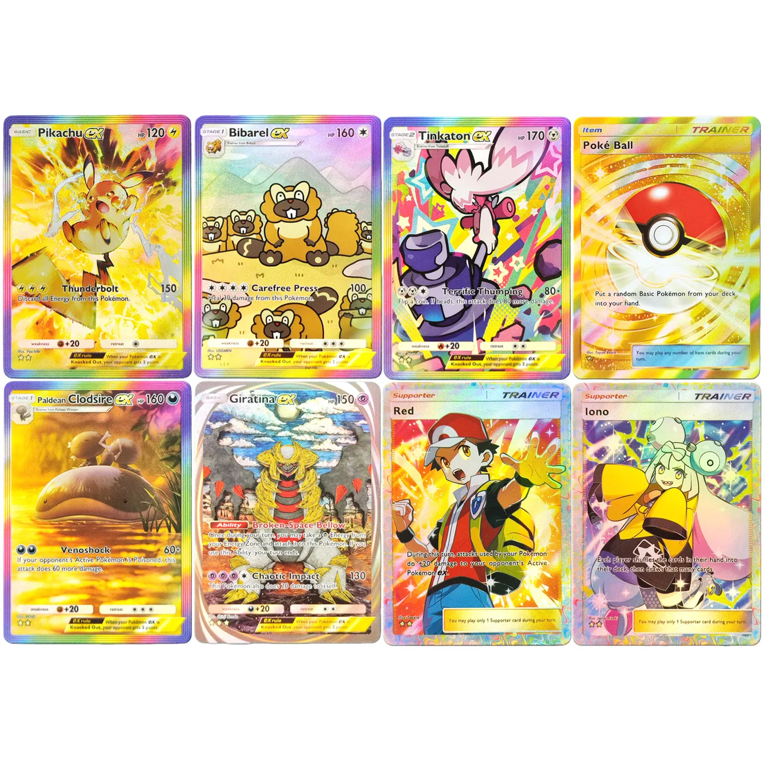 DIY Pocket English Shining Revelry A2b Iono Red Giratina Tinkaton Paldean Clodsire Poke Ball Bibarel Spielkarte Spielzeug