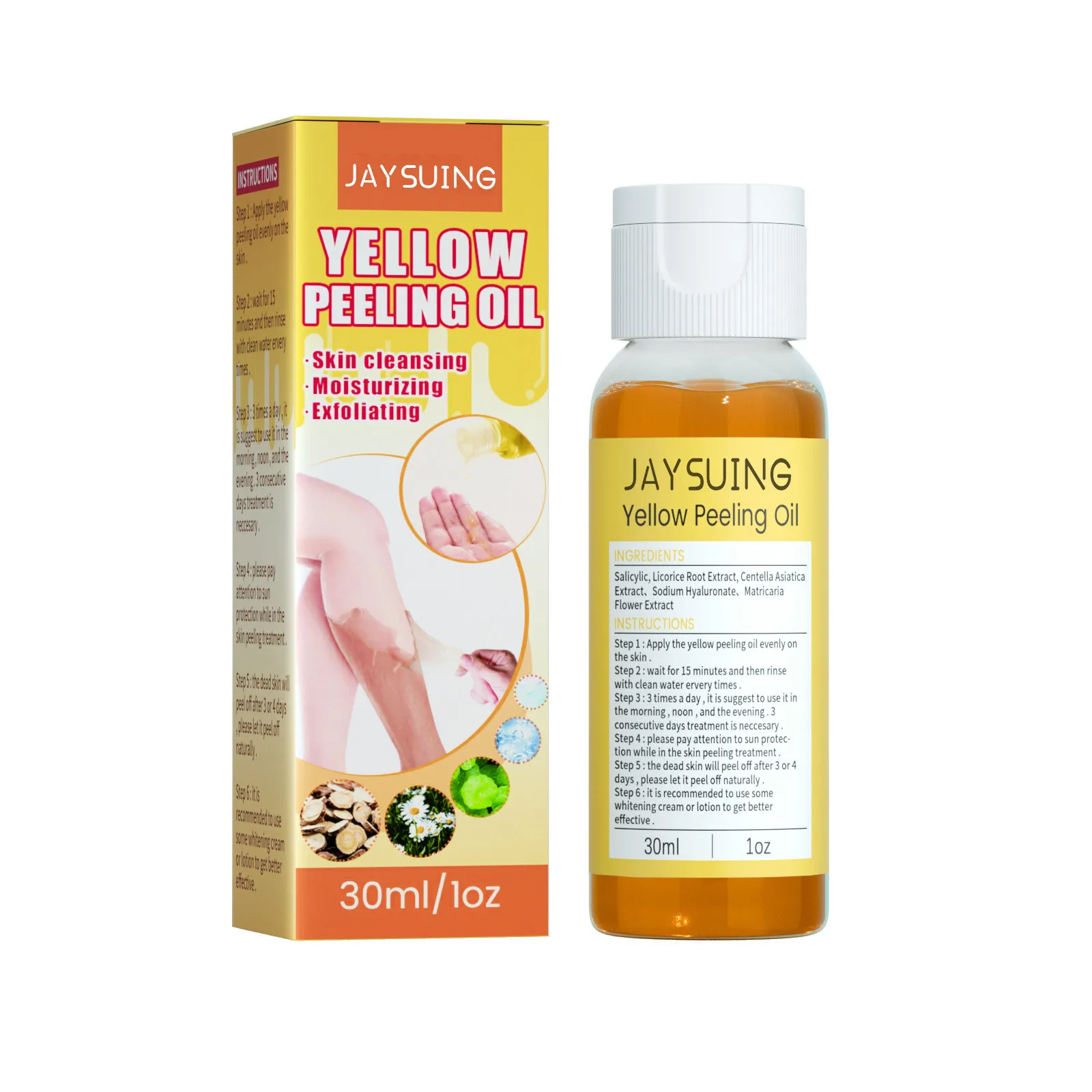 Yellow Peeling Oil Dark Skin Remover Hand Feet Leg Brightening Moisturizing Nourishing Smooth Deep Cleaning Exfoliating Serum