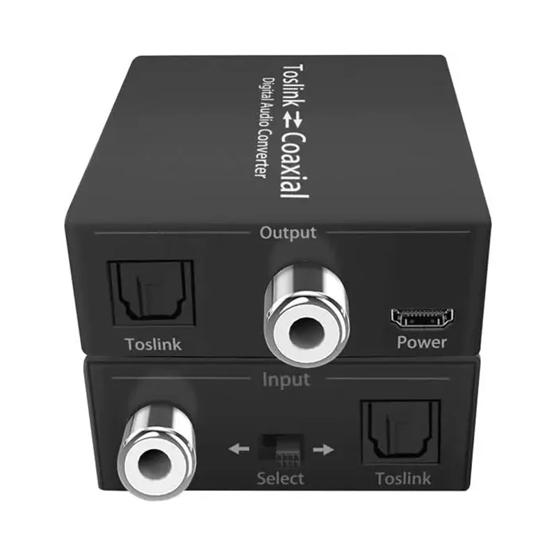 Bi-directional Coaxial to Optical Converter Stereo Audio SPDIF Toslink to Coaxial and Coaxial to Optical SPDIF Toslink Adapter