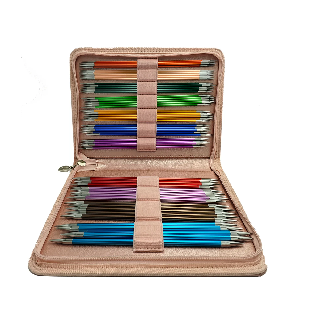 11 color Double Pointed Knitting Needles Set 55Pcs Aluminum 20cm 2.5-6.0mm Straight Sock Gloves Hats and Scarfs Knitting Needle
