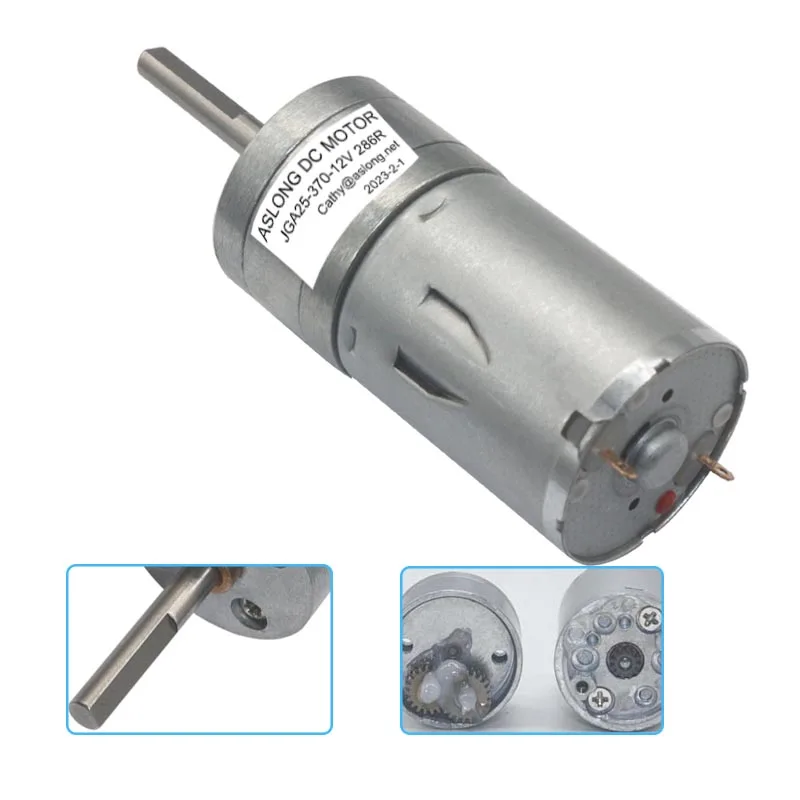 

4mm D-type long shaft length dia 25mm gear reductor 6v 12v 24v 370 electric dc motor reduction MINI ENGINE speed-down reducer