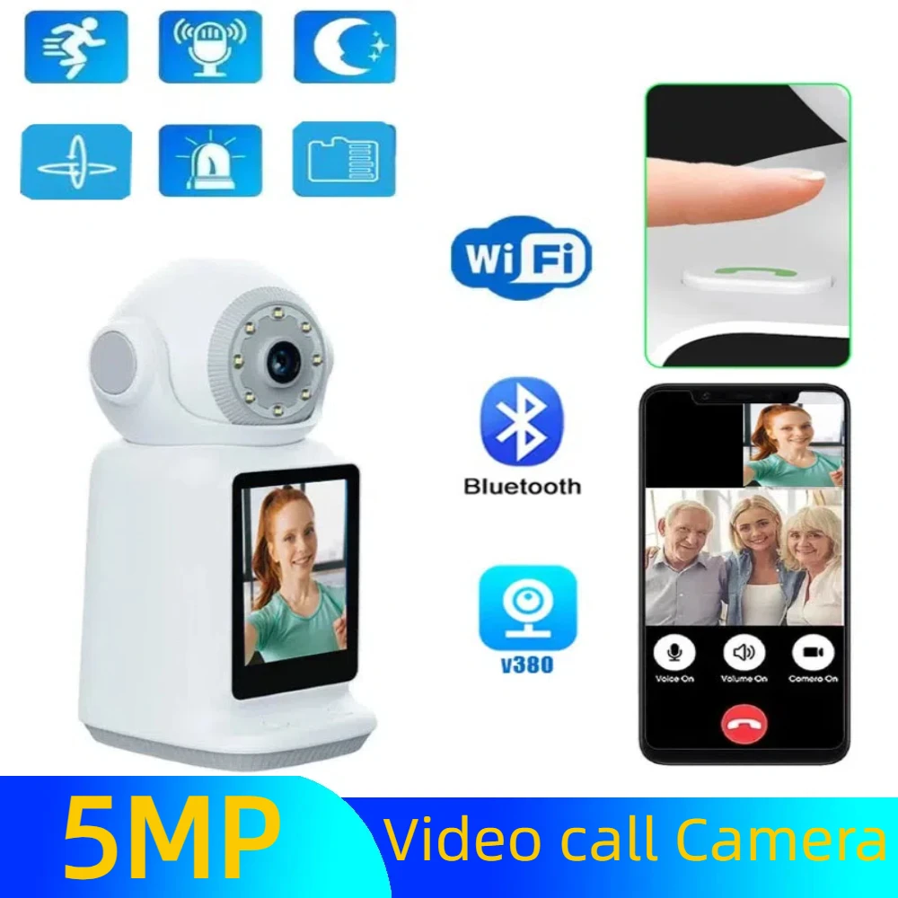 V380 5mp smart home WiFi security camera has night vision function, enhanced security protection and two-way voice movement.