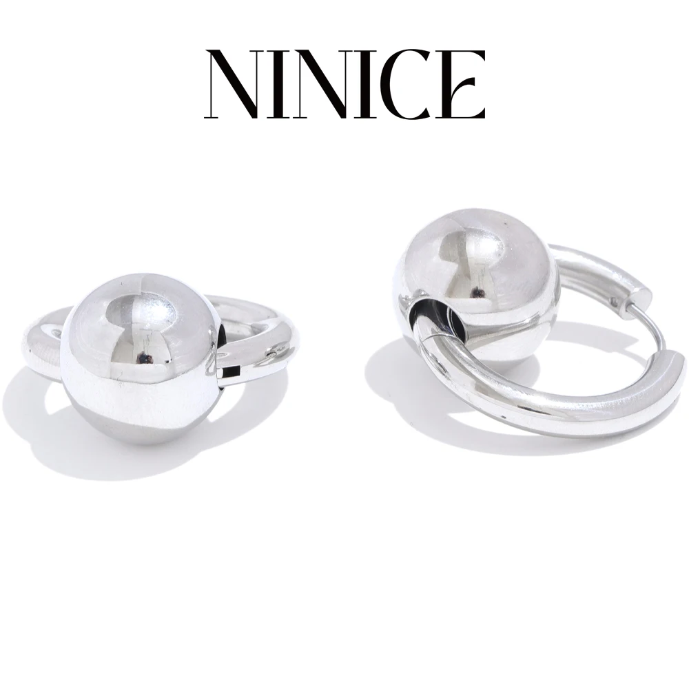 NiNice Stainless Steel Earrings Choice Jewelry Brand Luxury Earring Arrings for Women Designer Popular New Produc Spherical Gift