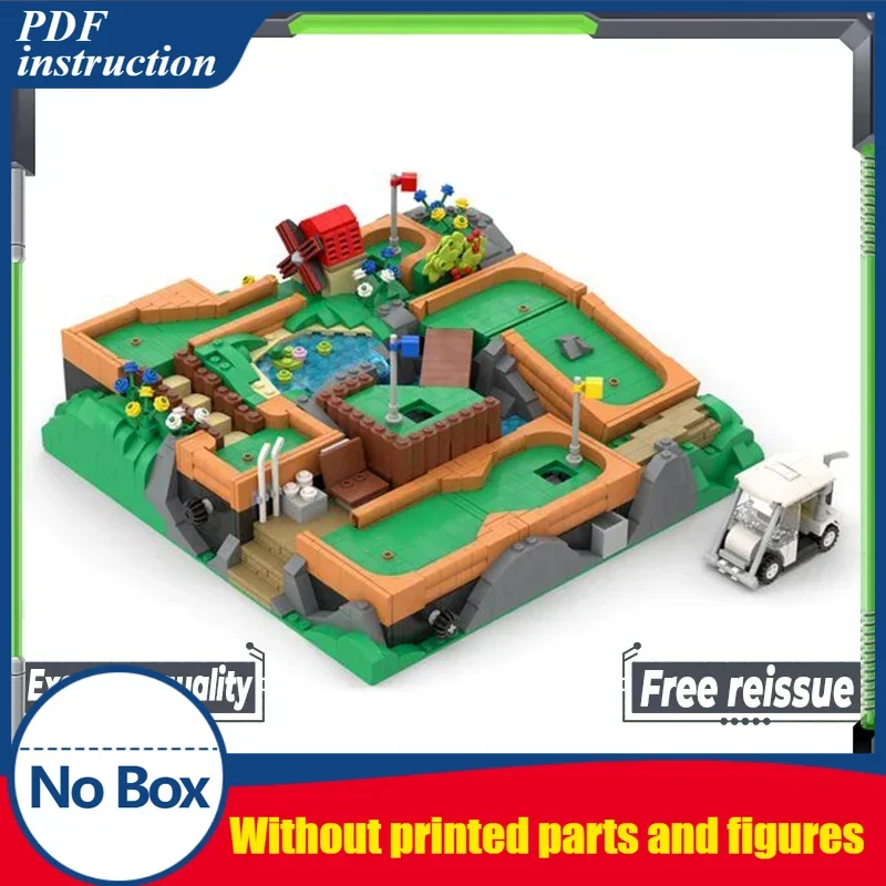 

Moc строительные кирпичи, модель с видом на улицу, рабочий курс мини-гольфа, технология, модульные блоки, подарки, рождественские игрушки, наборы «сделай сам», сборка