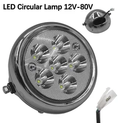 12V-80V 6 Beads LED Round Headlight 5 Inch Circular Lamp for Citycoco Electric Scooter Accessories