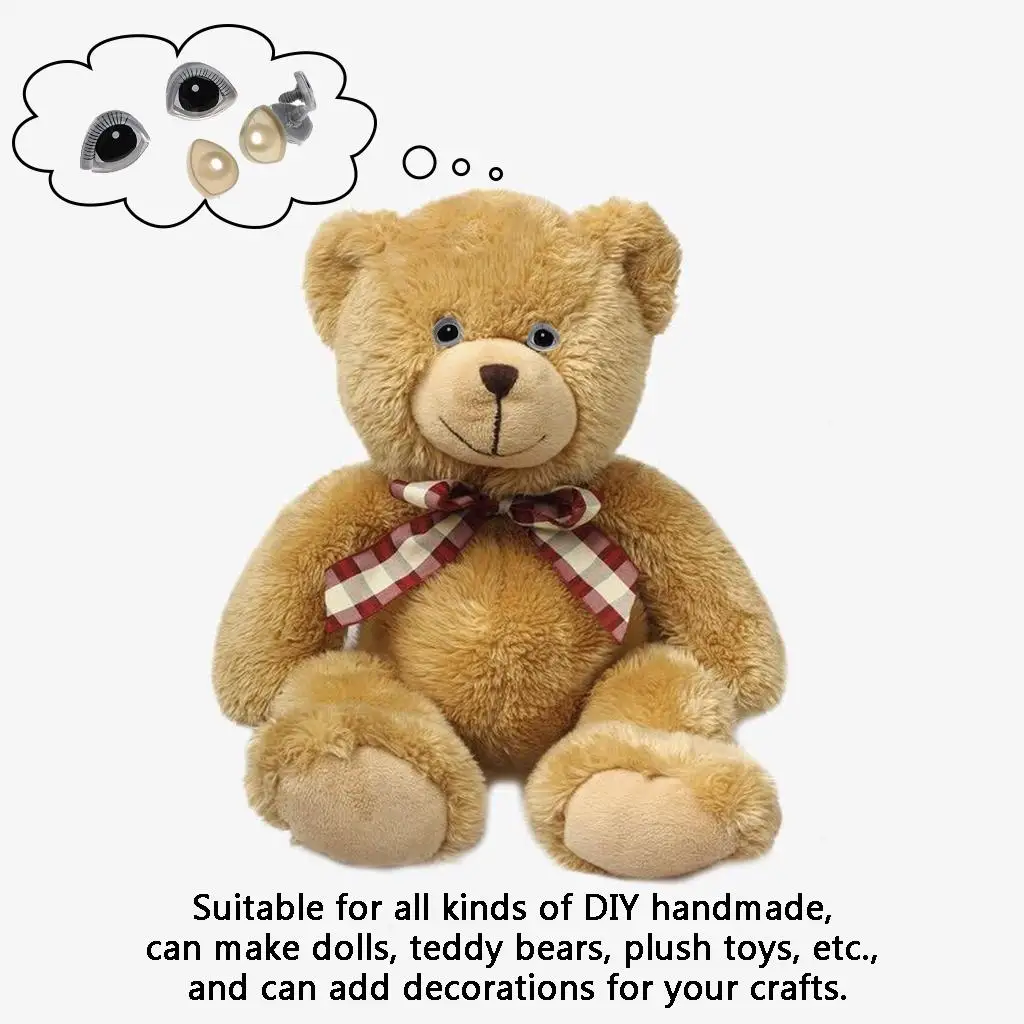 Plush Safety Eyes 10 Pack for Soft Toy Making Plastic Puppet Dolls Bear Supplies