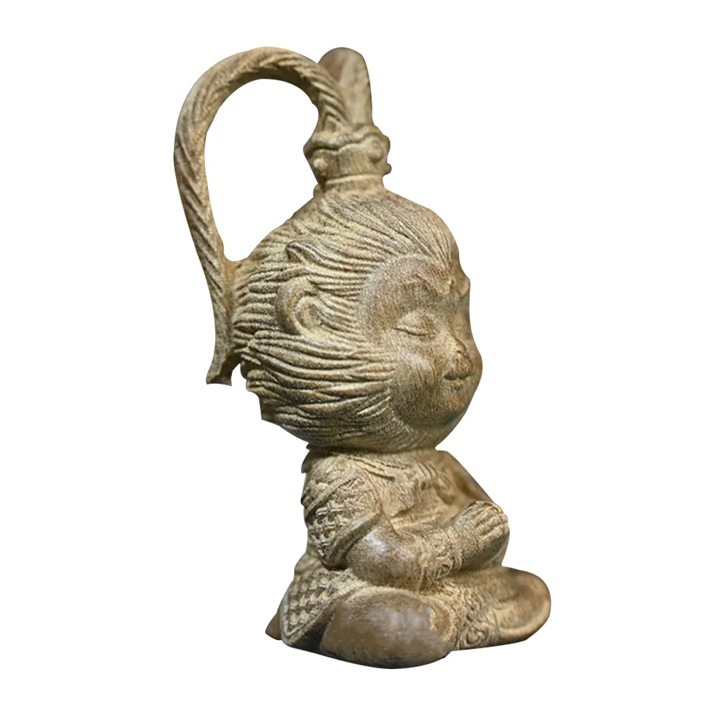 

Creative Sun Adornment Unique Wooden Decor Jinsan Shape Sun Wukong Decoration Bookcase Office Gift Mini Model
