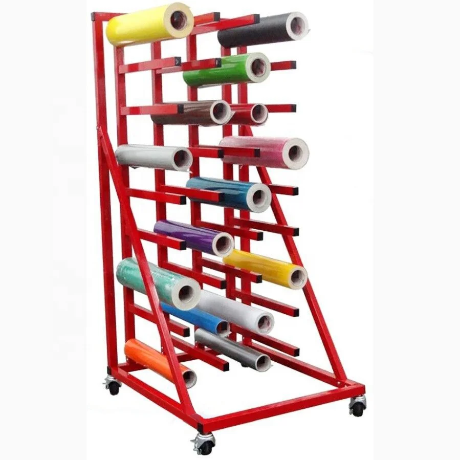 5 foot long vinyl rolling industrial display stand, heavy duty display stand