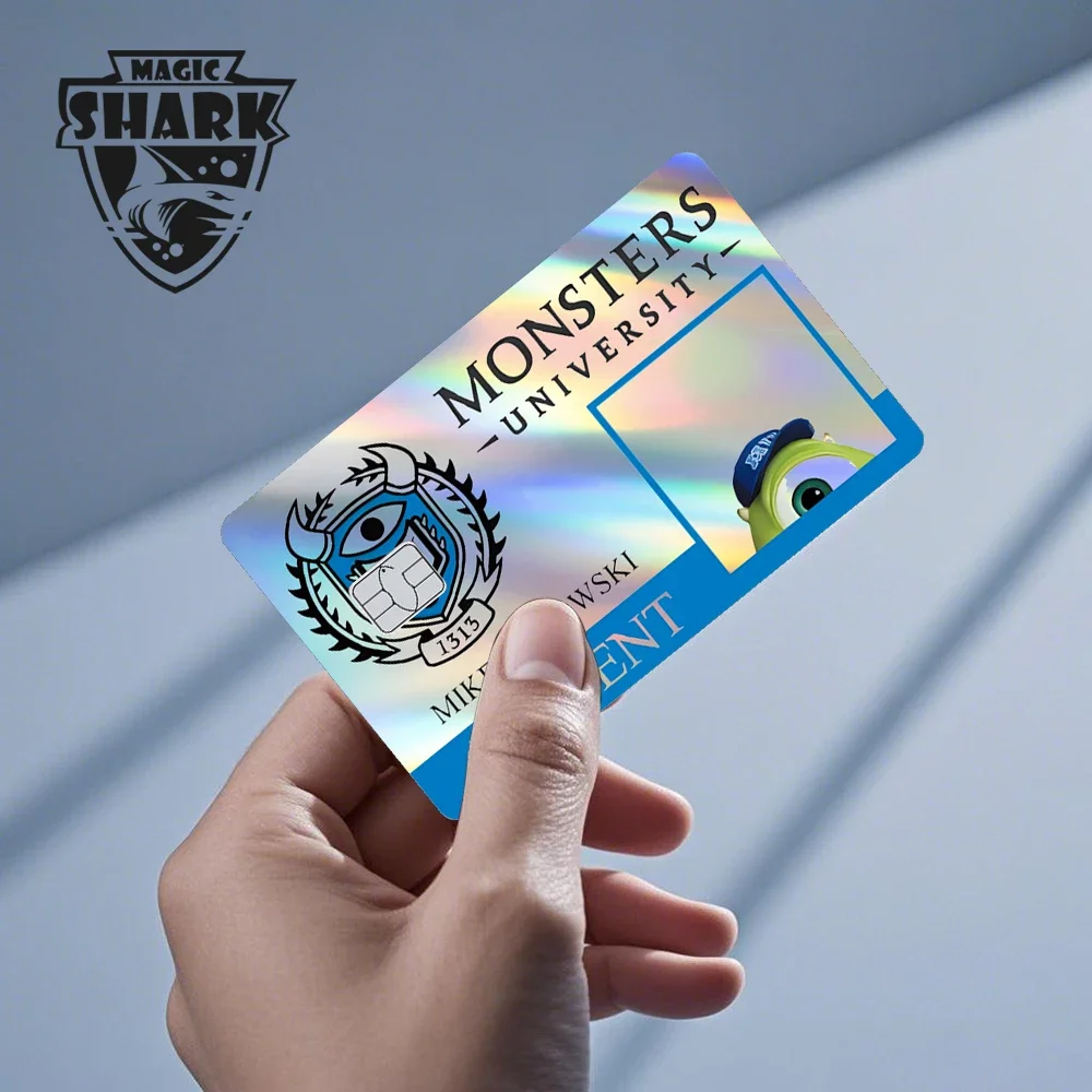 Tubarão mágico dos desenhos animados pato donald mickey grande herói ponto princesa laser filme holográfico capa de pele adesivo para cartão de débito de crédito