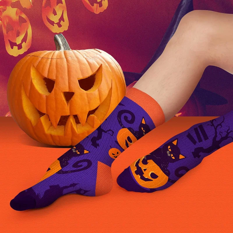 Halloween Funny Socks for Women Men Spooky Horror Pumpkin Socks for  Party Costume Holiday Gifts