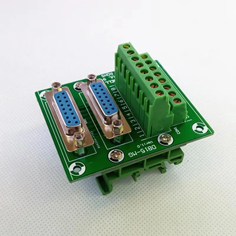 D-SUB DB15 Double Female Header Breakout Board, Terminal Block, Connector.