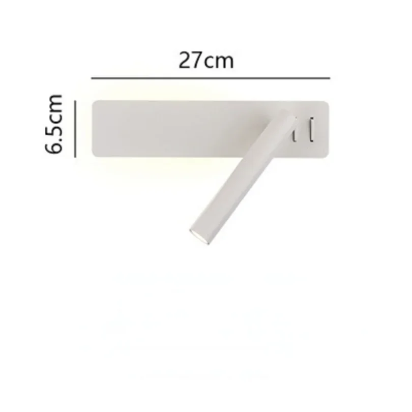 Girar Wall Sconce Light para Bedroom Bedside Hotel Reading Lamp Spotlight Home Decoração Iluminação Background Indoor Lampara