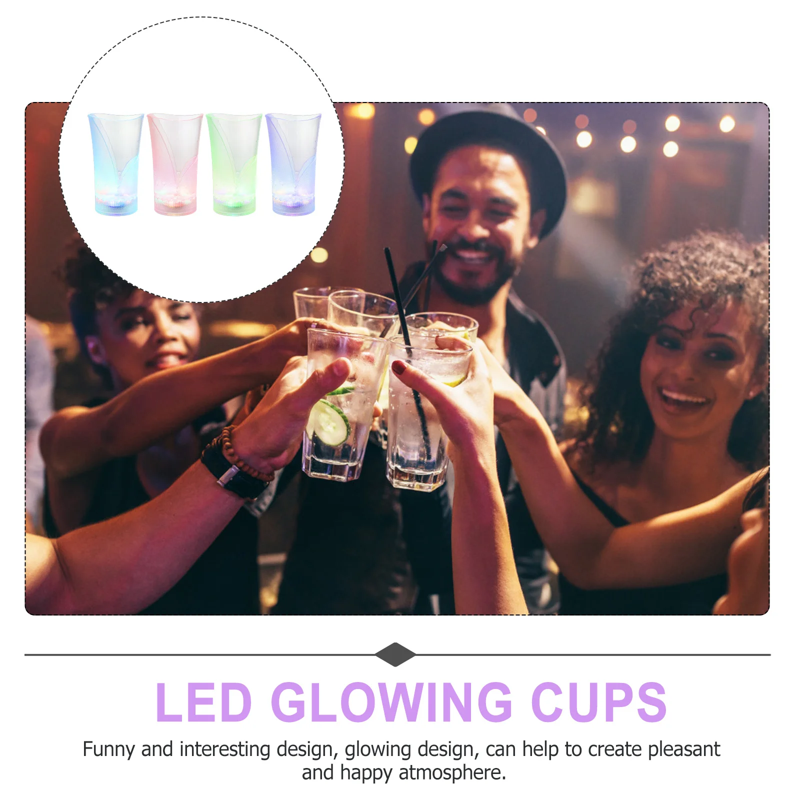 

4 Pcs Party Supplies Light-up Tumbler LED Blinking Drinking Lights for Drinks