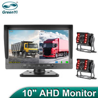 GreenYi 10 Inch IPS Screen AHD 1920x1080P Recording DVR  Truck Vehicle Monitor With IR Car Night Vision Rear View Camera