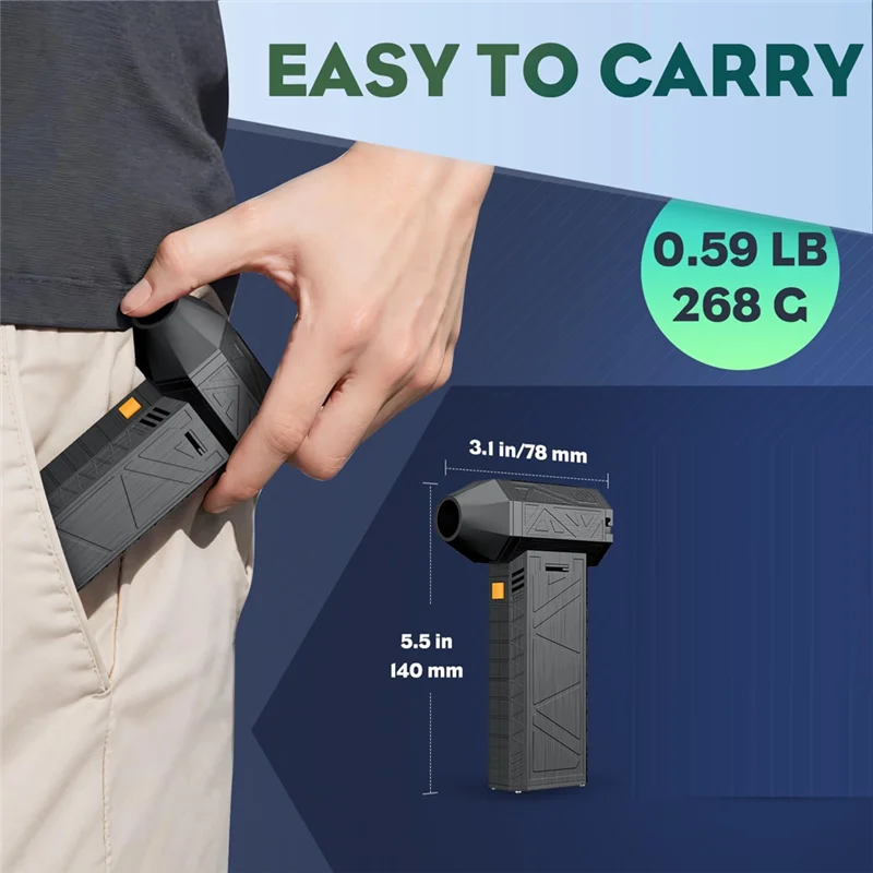 Suku Cadang Rumah Tangga Kemoceng Udara Terkompresi 130,000 RPM Kipas Jet Turbo Kekuatan Super Blower Mini, Kemoceng Udara Listrik untuk Membersihkan Keyboar