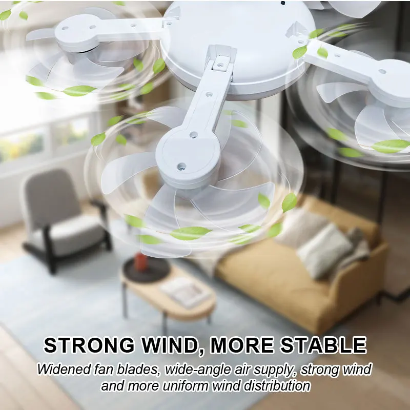 Five-leaf screw fan light foldable drone small E27 ceiling fan light restaurant light bulb fan