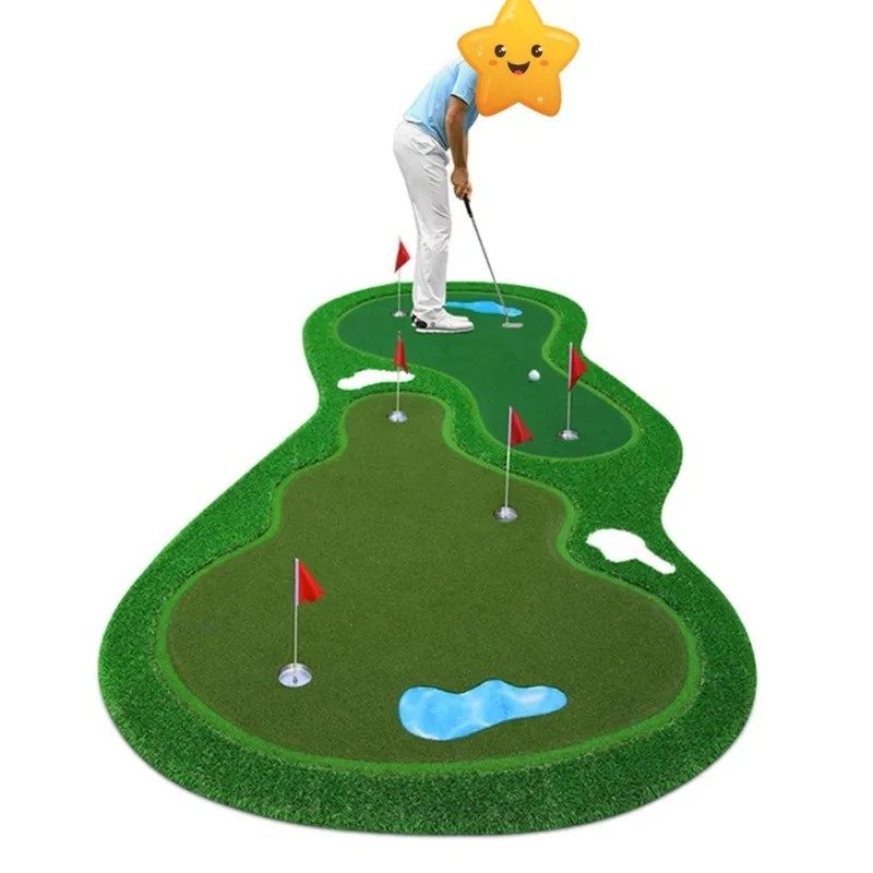 Golf Putting Green Mat Indoor Home And Backyard Outdoor Use Training Aids Portable For Daily Putting Practice Golf Entertainment