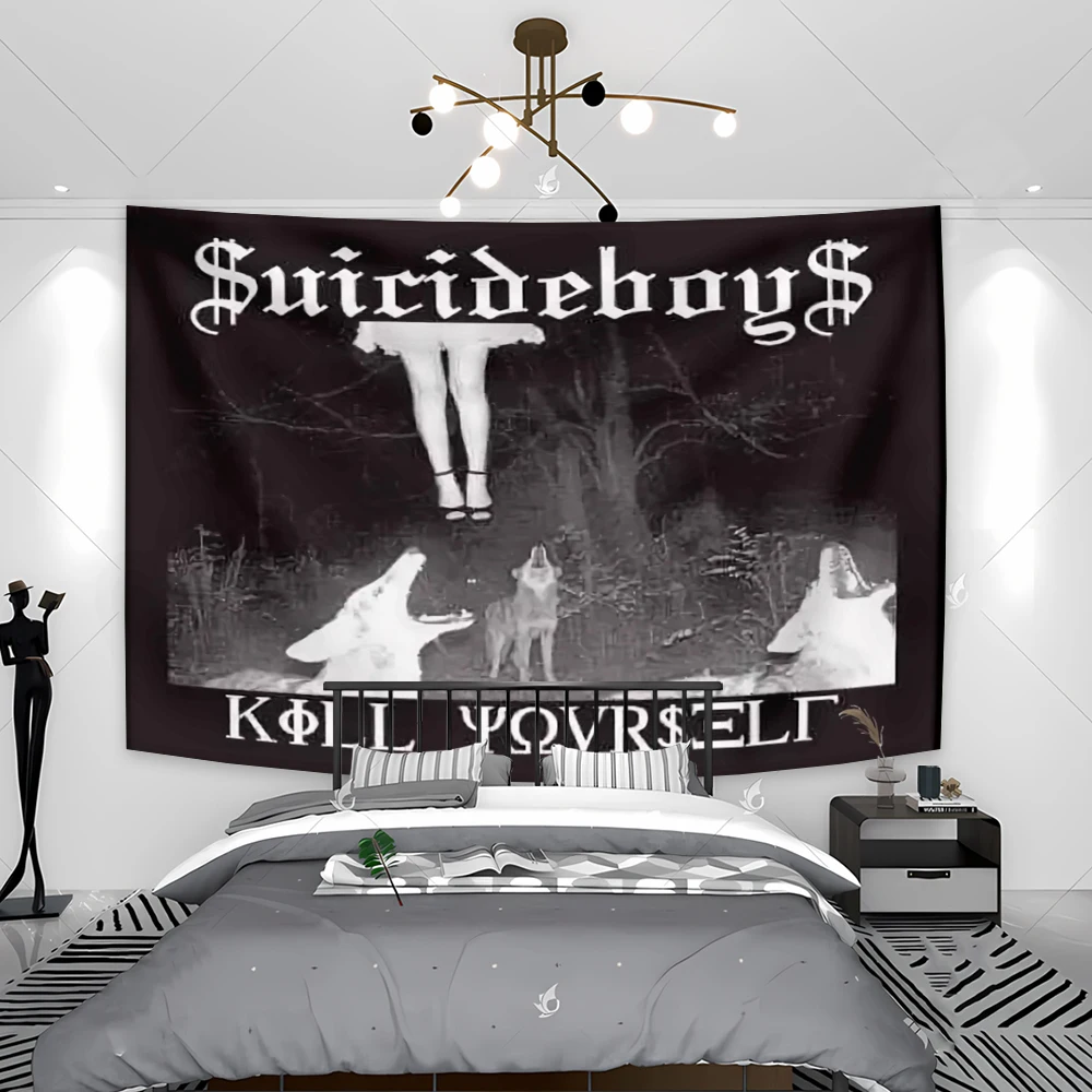 Boutique Suicideboys Kill Yourself Tapestry Flgas Room Living Room Aesthetic Dorm Background Cloth Rapper Suicideboys banner