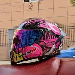 LVS Men Women Moto Helmets Doublel Lens Motorcycle Bluetooth Helmet Full Face Motocross Helmets