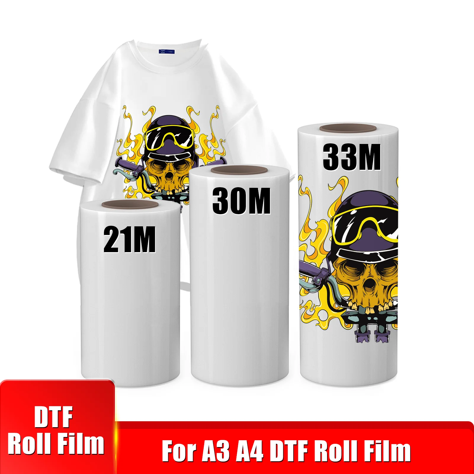 

A3 A4 DTF пленка 21 см 30 см 33 см DTF PET пленка в рулоне Пленка для прямой передачи на футболках Текстильная переводная печатная бумага для принтера DTF