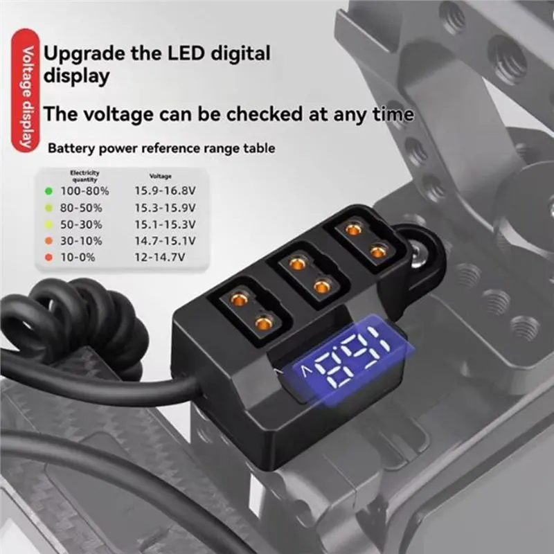Camera Power Supply D-Tap Splitter Cable Dummy Battery Rotatable Conversion Line For V-Mount V-Type Battery Power Bank