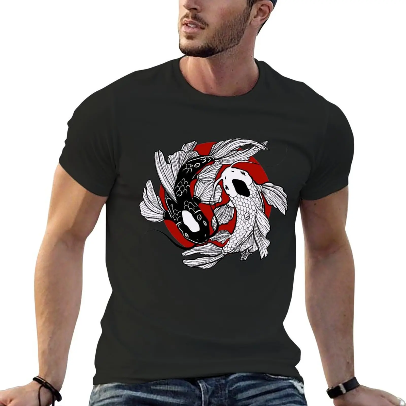 ying yang koi T-Shirt man t shirt new edition shirts graphic mens clothes