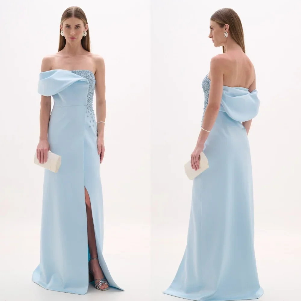 

Customized Sizes Available Jersey Pleat A-line One-shoulder Long Dresses Prom Dresses Classic Exquisite Modern Style Pastrol Uni