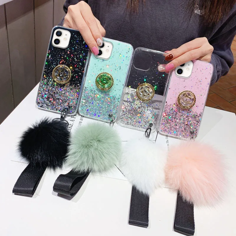 Custodia per telefono Glitter in peluche di lusso per iPhone 14 13 12 11 X XS XR XSMax 7 8 Plus 6 6S 12Pro 13Pro custodia per iphone 12 custodie