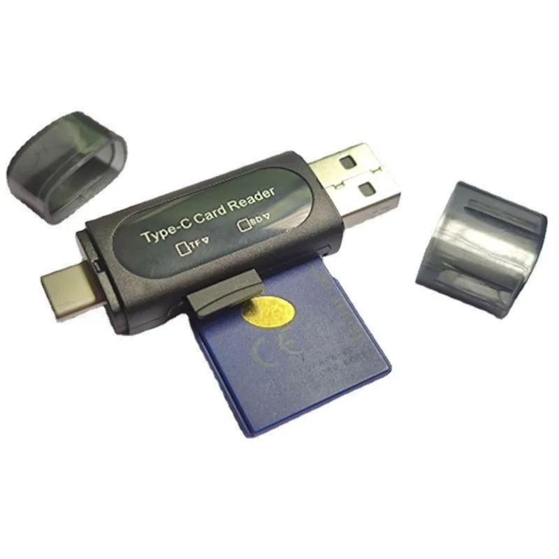 قارئ بطاقات USB متعدد في واحد عالي السرعة من النوع C SD/TF قارئ بطاقة الذاكرة OTG لهاتف كمبيوتر السيارة